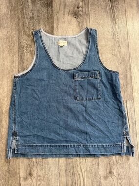 Universal Thread Denim Blue Sleeveless Tank Top with Chest Pocket